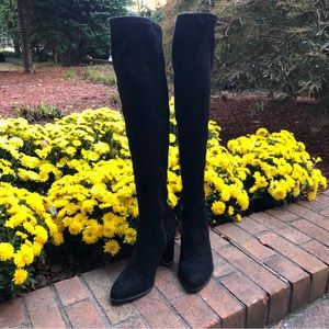 ❤️ Marc Fisher Black Suede Over the Knee Boots Size 6.5 EUC